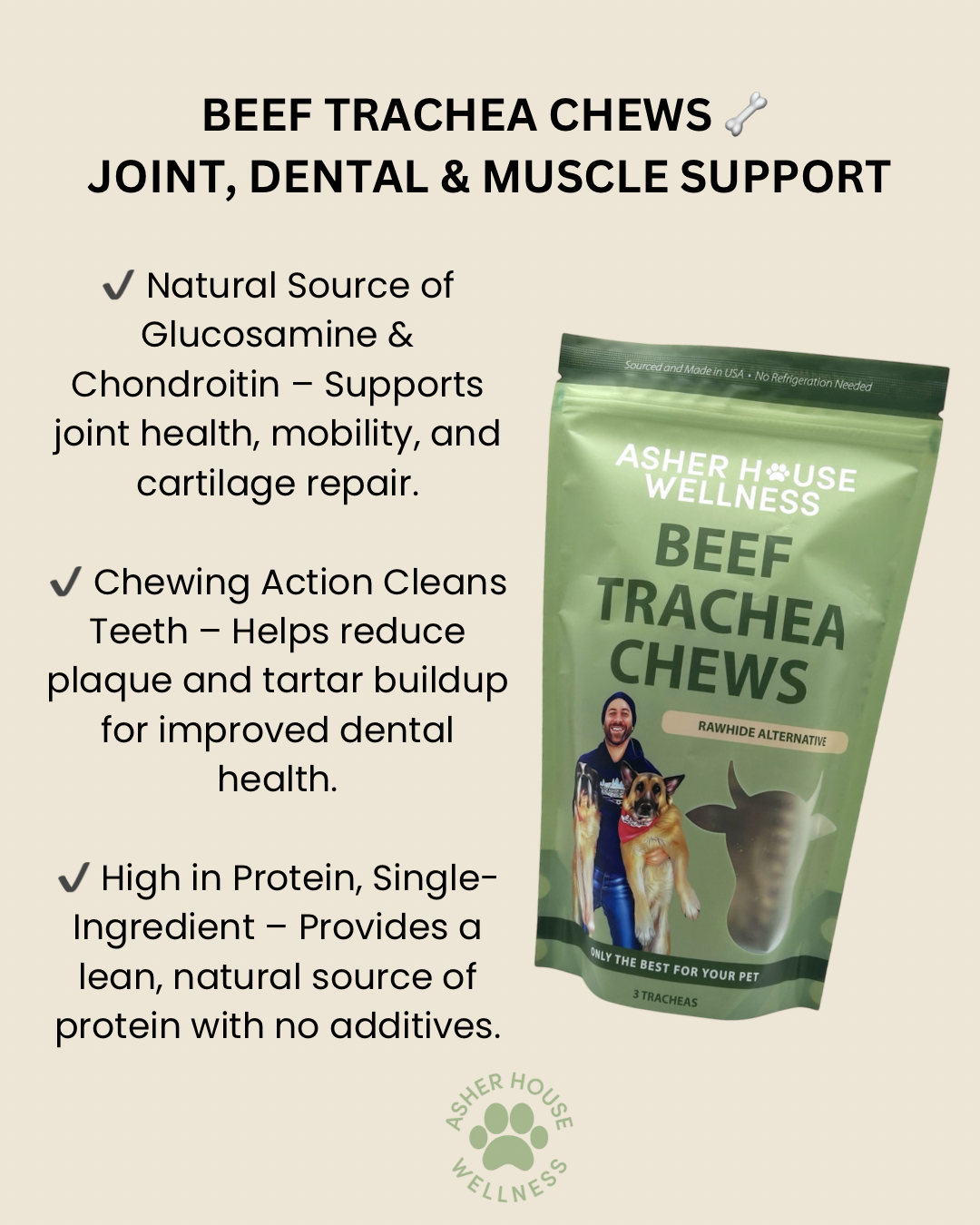 Beef Trachea Chews (Pack of 3)